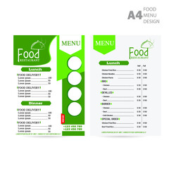 food menu card design template