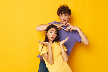 portrait of a man and a woman Friendship posing fun studio Lifestyle unaltered