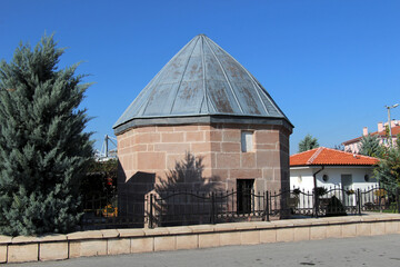 Atesbaz Veli Tomb was built during the Anatolian Seljuk period. The tomb of the cook of Mevlana Celaleddin Rumi is located in the tomb. Konya, Turkey.