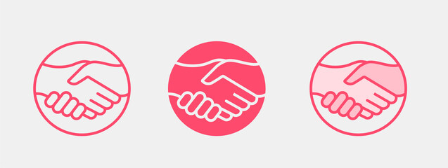 Shaking hands icon. Non profit, partnership, support logo template. Vector illustration. - obrazy, fototapety, plakaty
