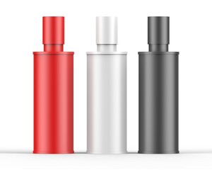 Blank plastic cosmetic bottle for branding and mockup, 3d render illustration.