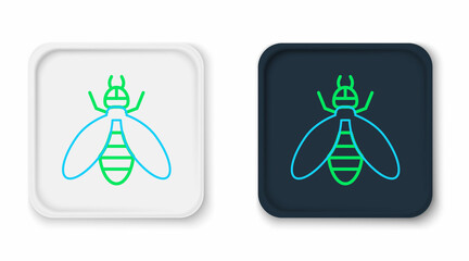 Line Bee icon isolated on white background. Sweet natural food. Honeybee or apis with wings symbol. Flying insect. Colorful outline concept. Vector