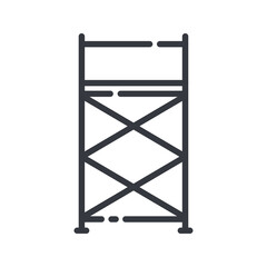 Scaffolding line icon isolated on transparent background