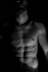 Fototapeta na wymiar model shots of a guy with a bare torso