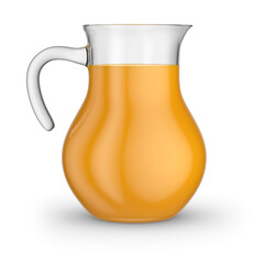 Jug of orange juice isolated on white