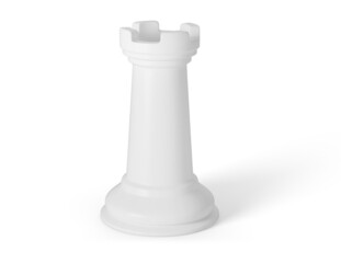 Black Chess Rook Gaming Figure isolated on white background