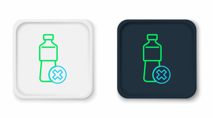 Line No water bottle icon isolated on white background. No plastic bottle. Water bottle ban sign. Colorful outline concept. Vector