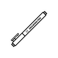 Drawing Pen 0.5mm Outline Icon on White Background