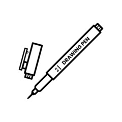 Drawing Pen 0.5mm Outline Icon on White Background