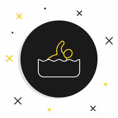 Line Swimmer athlete icon isolated on white background. Colorful outline concept. Vector