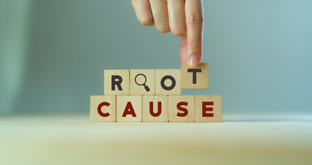 Root cause analysis concept. Define problems to find solution. Business problem solving.  Hand...