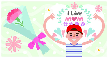 Mother's Day gift illustration for various graphic design and advertising applications.

