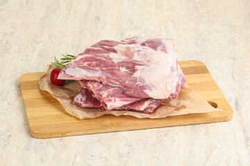 Raw pork ribs for cooking