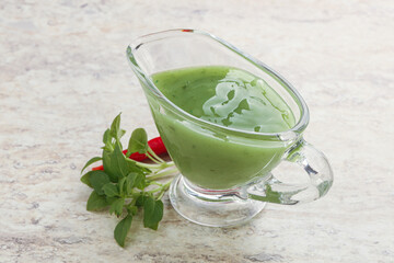 Green chili pepper and lime sauce