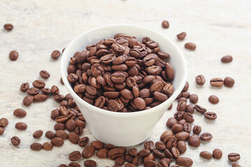 Roasted coffee bean in the bowl