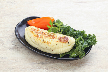 Roasted traditional cheese haloumi