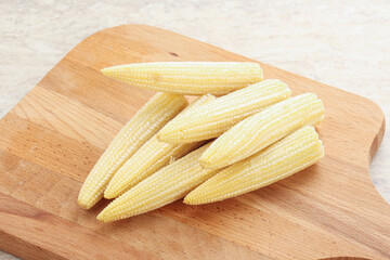 Raw natural organic baby corn