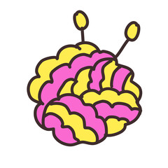 Colourful thread of merino wool. Vector illustration