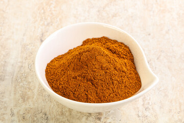 Dry Paprika powder in the bowl