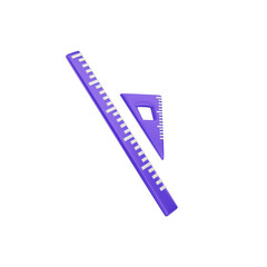 3d rendering educational Ruler And Set Square icon