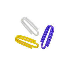 Obraz premium 3d rendering of colorful paper clips