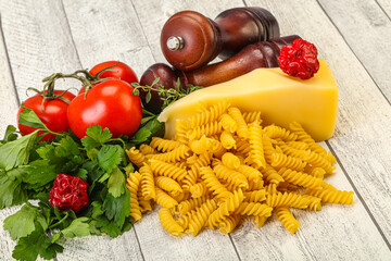 Italian pasta - raw Girandole for cooking