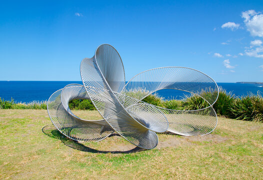 SYDNEY, AUSTRALIA. – On October 29, 2017 – " Indivisible  " is a sculptural artwork by Matthew Harding at the Sculpture by the Sea annual events free to the public sculpture exhibition.