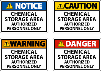 Chemical Storage Area Authorized Personnel Only Symbol Sign