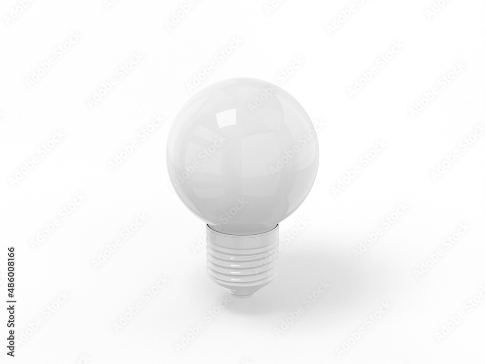 Poster white single color lamp on a white monochrome background. minimalistic design object. 3d rendering i