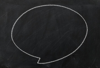 Chalk on black board with circle background