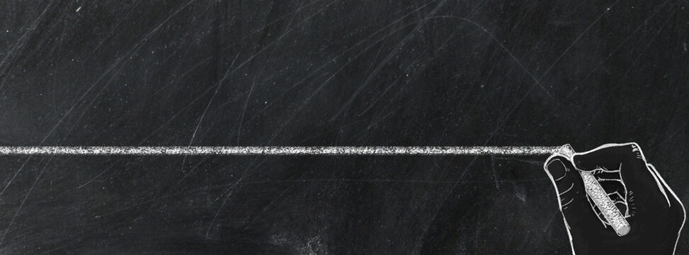 Hand writing with chalk on blackboard business and school or strategy concept design ,white chalk to write something on black board for time line cover or website background, with copy space for text.