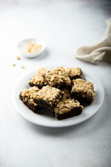 Traditional homemade brownies with nuts