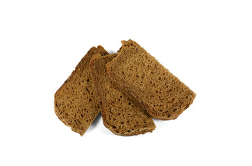 Fresh rye bread isolated on white background.
