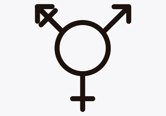Icono negro de una persona transgénero.