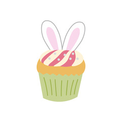 イースターバニーをイメージしたカップケーキ