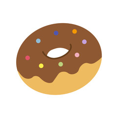 チョコレートドーナツのイラスト