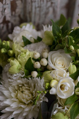 Obraz premium Wedding bouquet of white flowers. Wedding day
