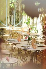 Patio of a French restaurant - retro style - 486010339