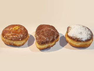 Donuts on fat thursday holiday as background or banner.