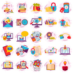 Business icons installed for business. A set of business concept icons.