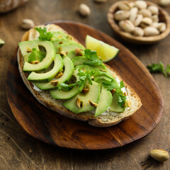Healthy homemade avocado toast on a plate