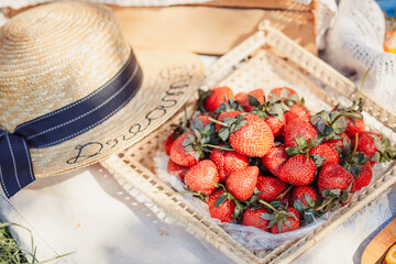 strawberries in a basket