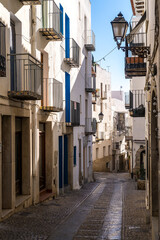 Fototapeta na wymiar old town of Peñiscola, Castellón is a major tourist attraction on the Spanish Mediterranean coast.