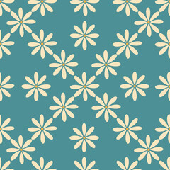 Floral seamless pattern in retro style. Modern print for fabric, textiles, wrapping paper. Vector illustration