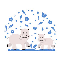 Africa Animal Hippopotamus Nature Zoo Childish