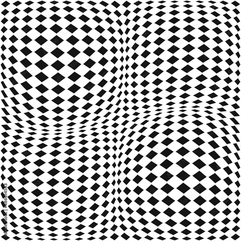 Aufkleber Convex simple rhombuses pattern. Vector seamless checker diamonds.