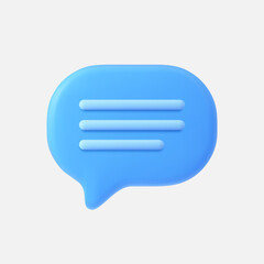 Speech bubble 3d vector illustration. Isolated on white. 