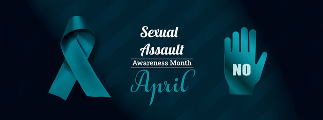 Sexual Assault Awareness Month-April concept with ribbon