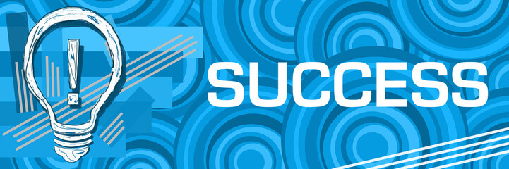 Success Blue Stroked Stripes Circular Background Bulb 