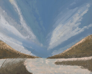 landscape digital oil painting